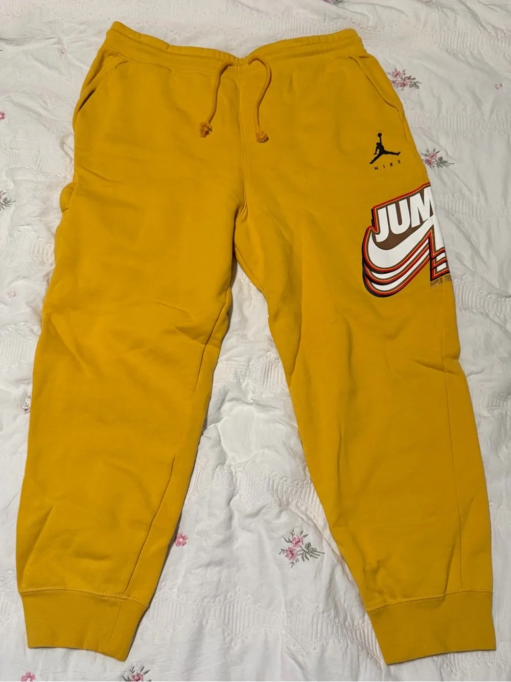 Jordan Jumpman Mustard Yellow Fleece Sweatpants, Men’s XXL